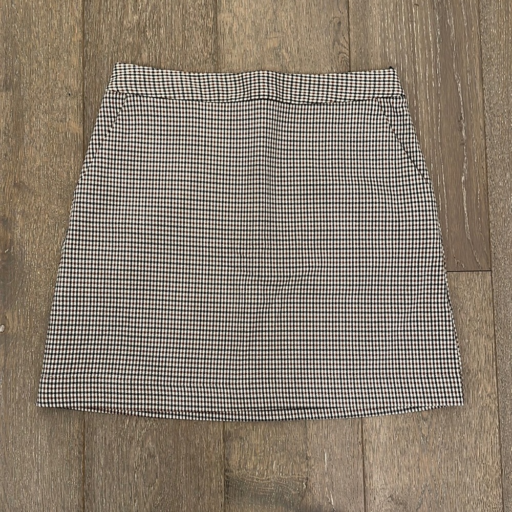 Mango Plaid Mini Skirt